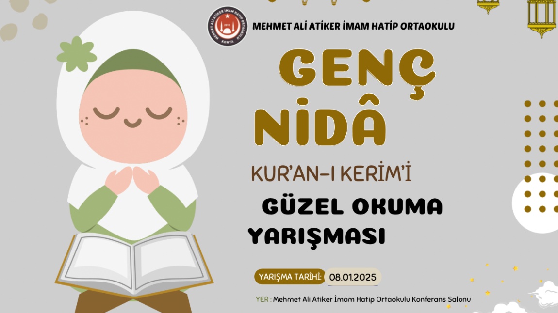 Genç Nidâ Kur’an-ı Kerim’i Güzel Okuma Yarışması.